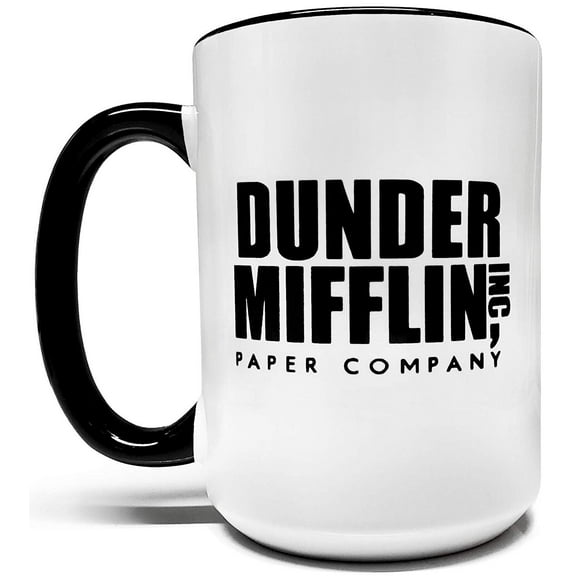 Dunder Mifflin Inc.15oz Grade A Quality Two Tone Ceramic Mug/Cup - Inspired by The Tv Show The Office - Foam Box Protection (Perfect Funny Gift)