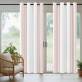 thumbnail image 4 of Pink Striped Outdoor Curtains for Patio Waterproof,Windproof Privacy Curtains with Weighted Bottom,Modern White Striped Abstract Art Aesthetics Outside Drapes for Picnic Garage Yard 54"x84" 2 Panel, 4 of 8