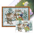 thumbnail image 1 of Kit Punto Cruz Con Alce Y Muñeco Nieve Hilo Algodón Bordado 14CT 38x29cm, 1 of 9