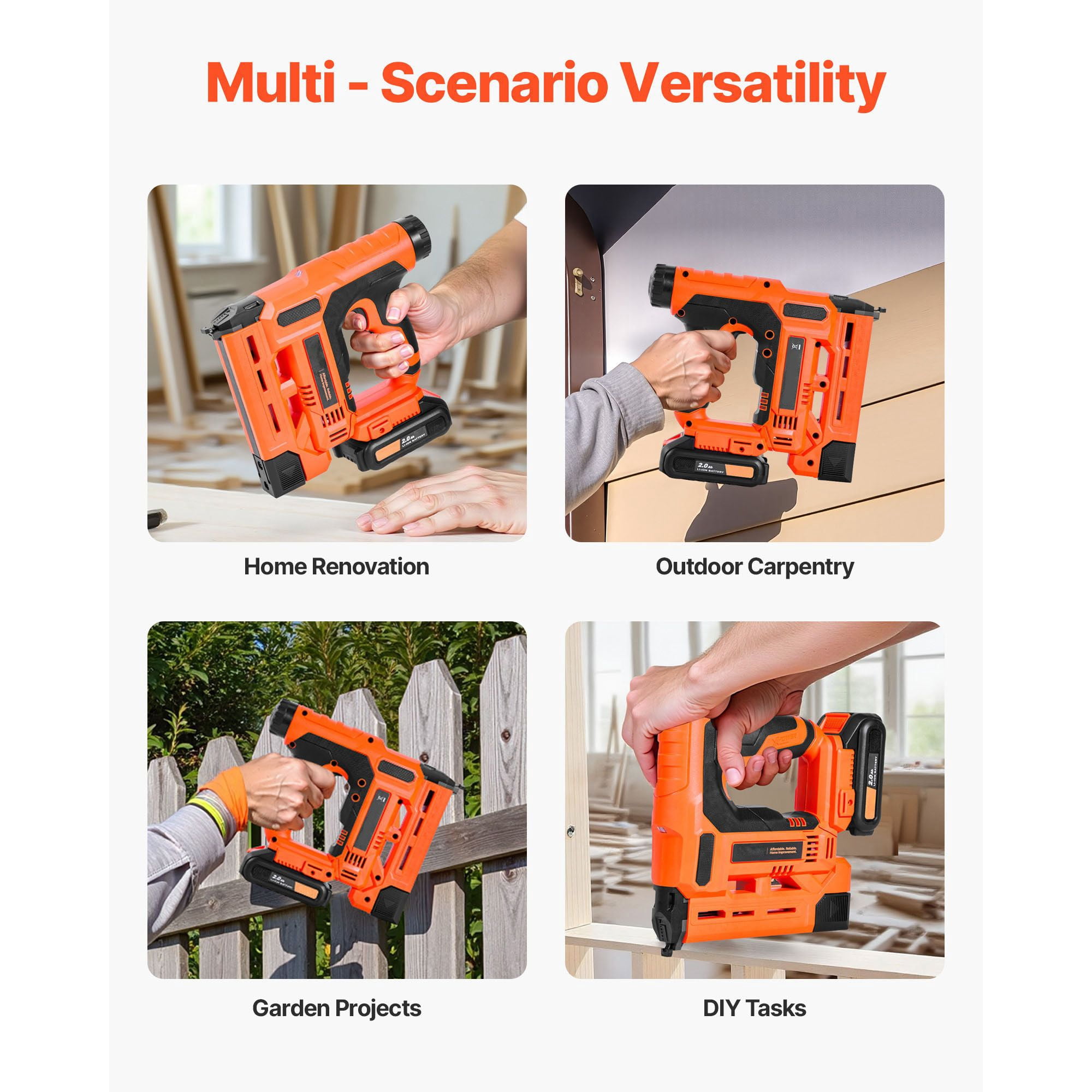 Dranite Cordless Brad Nailer and Staple Gun 2-in-1 Combo Kit, 18 Gauge, Includes 500 Nails and 500 Staples with Battery and Charger, for Woodworking and DIY Projects