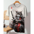thumbnail image 3 of Camiseta de hombre con diseño de gato de anime, camiseta de manga corta con estampado 3D de dibujos animados, ropa de hombre, camiseta para hombre, camisetas casuales de uso diario vintage, 3 of 5