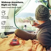 Sonic Alert - Sonic Shaker Portable Super Loud Digital Alarm Clock for Heavy Sleepers, Compact Design, Red