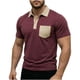 thumbnail image 1 of Camisas de Manga Corta de los Hombres Casual Color Bloqueado Botón de Solapa de Bolsillo Casual Top Transpirable, Manga Corta Tops de Verano para el Ejercicio, 1 of 6