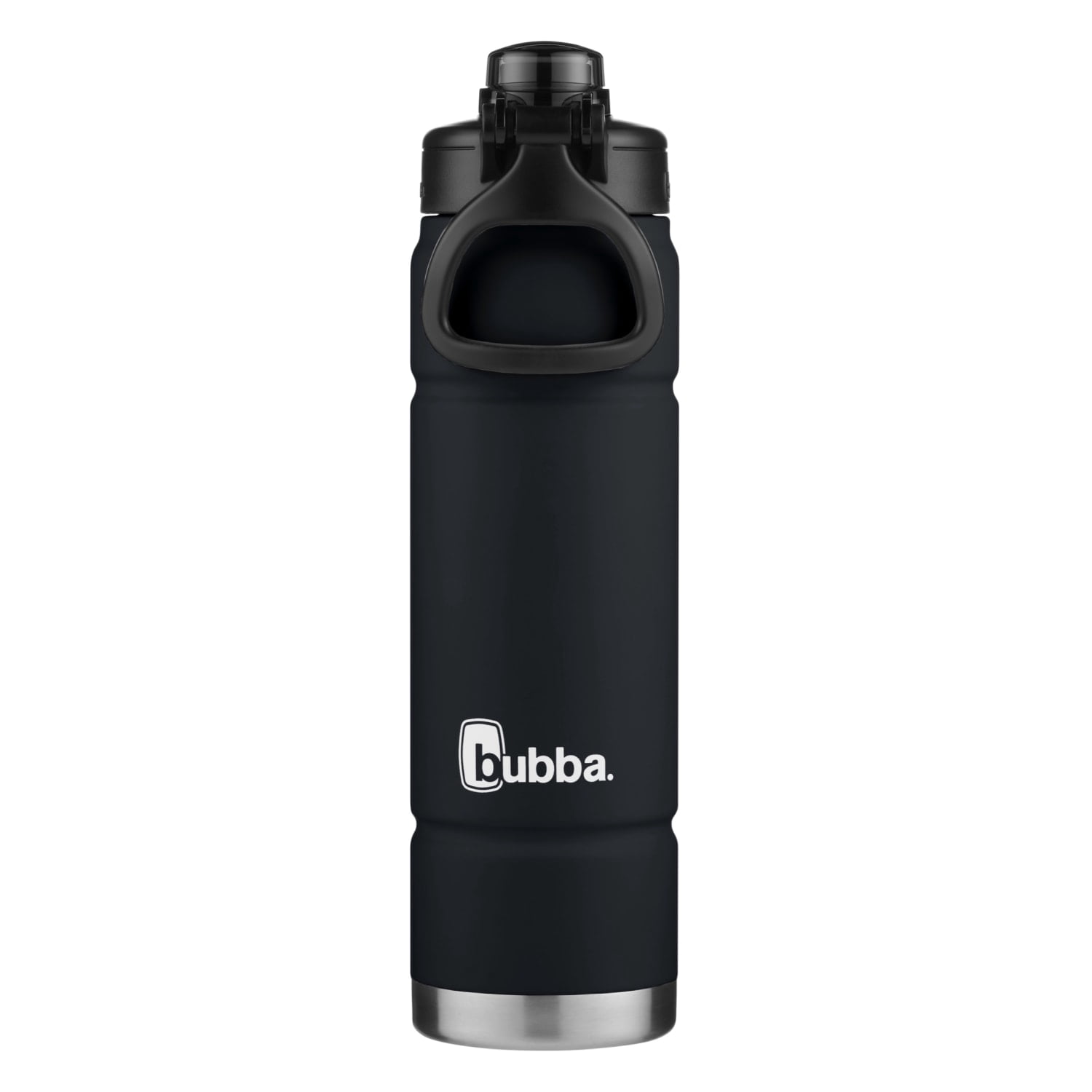 bubba Trailblazer Stainless Steel Water Bottle Push Button Lid Rubberized Licorice, 24 fl oz.