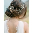 thumbnail image 4 of Bridal Crystal Hair Vine Branch Rhinestone Headband Opal Wedding Headpiece for Bridesmaid Bride Prom Party Festival Hair Weaths for Women and Girls (Gold), 4 of 9