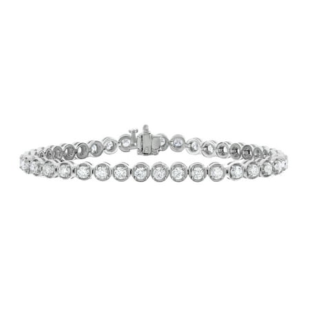Si1 Clarity Loose Diamond - 4 cttw Certified Classic Tennis Diamond Bracelet 14K White Gold SI1-SI2 Clarity L-M Color