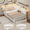 White, variant on Queen Corner Bed Frame with Storage Drawers, LED Lights and Charging Station, Modern Queen Size Bed Frame Metal Platform with Linen Upholstered Guardrail, Dorm Bedroom Daybed for Teen Adult, Black