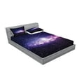 thumbnail image 2 of Ambesonne Galaxy Fitted Sheet & Pillow Sham Set, Nebula Cloud Milky Way, Queen, Purple Dark Blue, 2 of 2