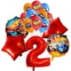 thumbnail image 5 of 15 piezas de globos decorativos para fiesta de cumpleaños de Hot Wheels de 32 pulgadas, números rojos 1.º y 2.º, juego de globos Flamme Cars para niños y niñas, 5 of 5