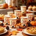thumbnail image 4 of 10 Pcs Thanksgiving Disposable Paper Cups, Pumpkin Maple Leaf Printed Fall Table Drinkware for Holiday Dinner Party Gathering Festive Table Decor, 4 of 6