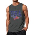 thumbnail image 2 of Men's Retro USA Flag Tank Top with Sleeveless Cut and Loose Fit Design Featuring Vintage Style for Summer Vacations Beach Trips Light Gray XXXXL, 2 of 4