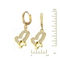 thumbnail image 2 of Gemini Women's Gold Filled Love Heart CZ Diamonds Dangle Leverback Small Hoop Earrings Gm100, 2 of 3