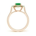 thumbnail image 2 of ANGARA Natural Emerald and Diamond Double Halo Ring in 14K Rose Gold for Women (Size-6mm) | May Birthstone, Birthday, Anniversary, Jewelry Gift for Women | Natural Emerald Ring, 2 of 7