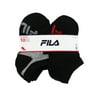 Fila Kids Boys 10-Pack Half Cushion No Show Socks Logo Block - Black, Boys Small Shoe Sizes 7-10