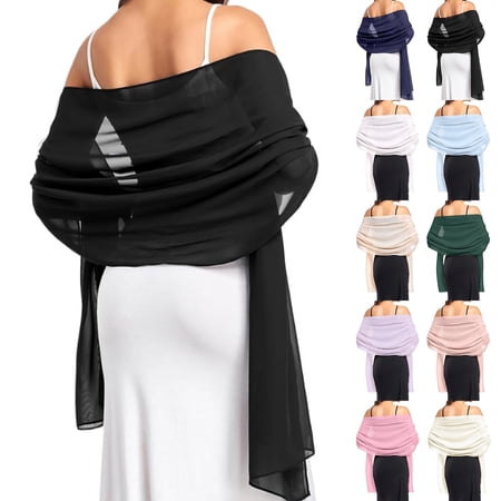Migroa Women s Shawls And Wraps for Evening Dress Shawl Soft Elegant Scarf Formal Wedding Bridal Scarf Light Blue One Size