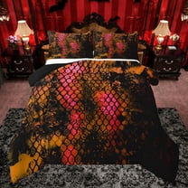 Castle Fairy Gradient Snake Print Full Size Comforter Sets,Gothic Bedding Sets