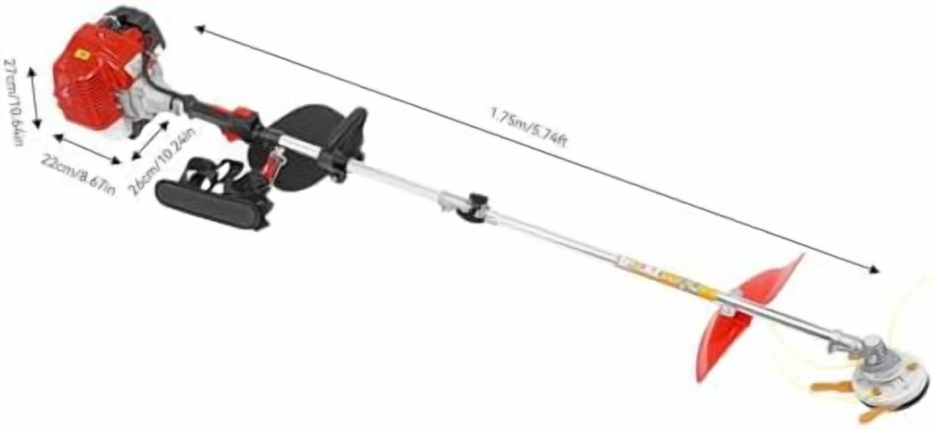 43cc Gas Weed Wacker, 2-Stroke String Trimmer/Edger Single Cylinder Air Cooled Engine with Heavy Duty Straight Shaft Lawn Mower Strings for Home Lawn Orchard Tea Garden Mowing$$Garden & Patio