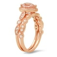 thumbnail image 2 of 14k Rose Gold Over Silver 2pc Morganite CZ Stackable Ring Set, 2 of 2