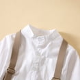 thumbnail image 5 of Hotiary Toddler Children Boys Gentleman Button Down Long Sleeved and Light Khaki Suspenders Pants Two-Piece Set 1-7T, 5 of 9