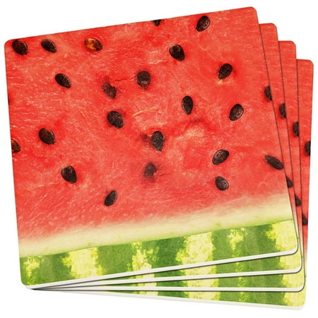 

Watermelon Seeds Summer Set of 4 Square Sandstone Coasters