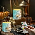 thumbnail image 2 of SEANATIVE 4 PCS LED Flameless Candles Multi-Color Flickering Realistic Battery Powered No Flame Candles with Remote and Timer, Simulated Wick Flame Tealights, Starfish Shell Beach Sea Waves, 2 of 7