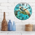 thumbnail image 3 of Big Sea Turtle in Sea Blue 10" Silent Wall Clock Non-Ticking Battery Clocks, 3 of 7