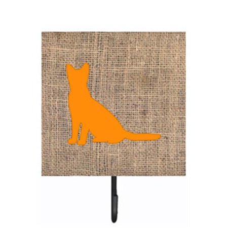 

Carolines Treasures Cat Burlap And Orange Leash Or Key Holder - Orange