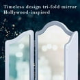 thumbnail image 6 of Luxfurni Hollywood Large Vanity Trifold Makeup, 3 Side Folding Tabletop Mirror, White, 6 of 10