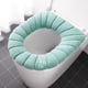 thumbnail image 1 of Asiento De Tocador Cojín para asiento de inodoro de color liso, suave, elástico y lavable, para asientos redondos o alargados estándar (azul, 1 pieza). Rkxzt, 1 of 5
