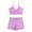 Purple, variant on Two Piece Swimsuits for Women Boho Floral Print Swimsuit Drawstring Tank Swimwear Tummy Control Boyshorts Swimsuits