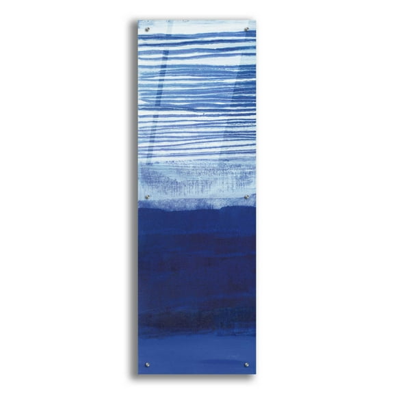 Epic Art 'Blue Haze II' by Jo Maye, Acrylic Glass Wall Art, 16"x48"