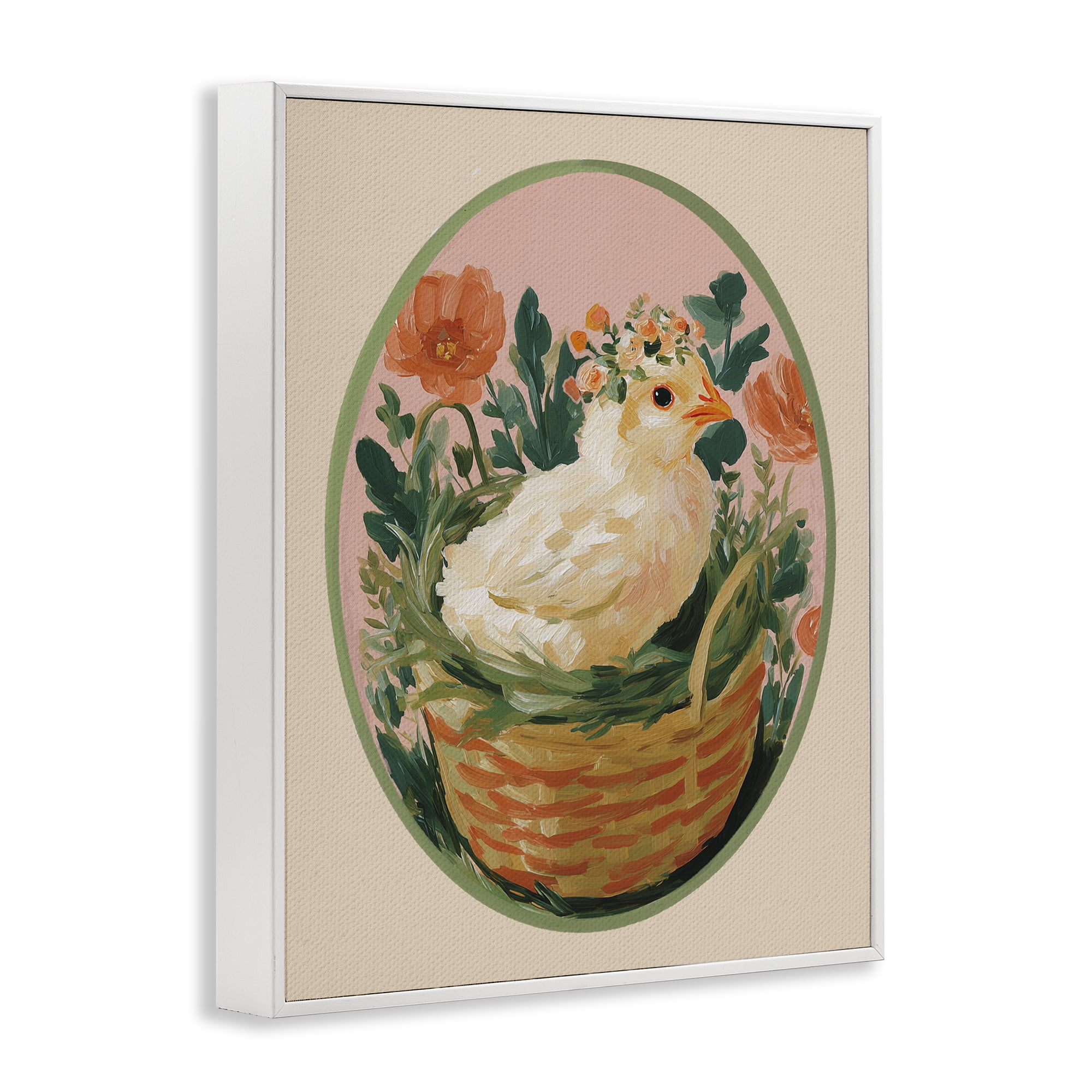 Stupell Industries Bloom Nest Chick White Framed Giclee Art, design by Yen