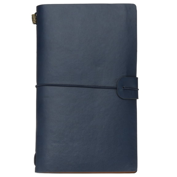 Uxcell1 Pcs Vintage Retro PU Leather Notebook, Refillable Notepaper Travel Journal Notebook for Travel Diary Planner, Dark blue