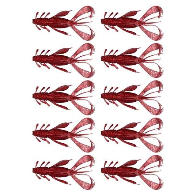 Wweixi 10pcs Bait Shrimp Realistic Reusable Double-Color Wire Baits Bionic Practical Vivid Sporting Goods Playing Barbed 4#