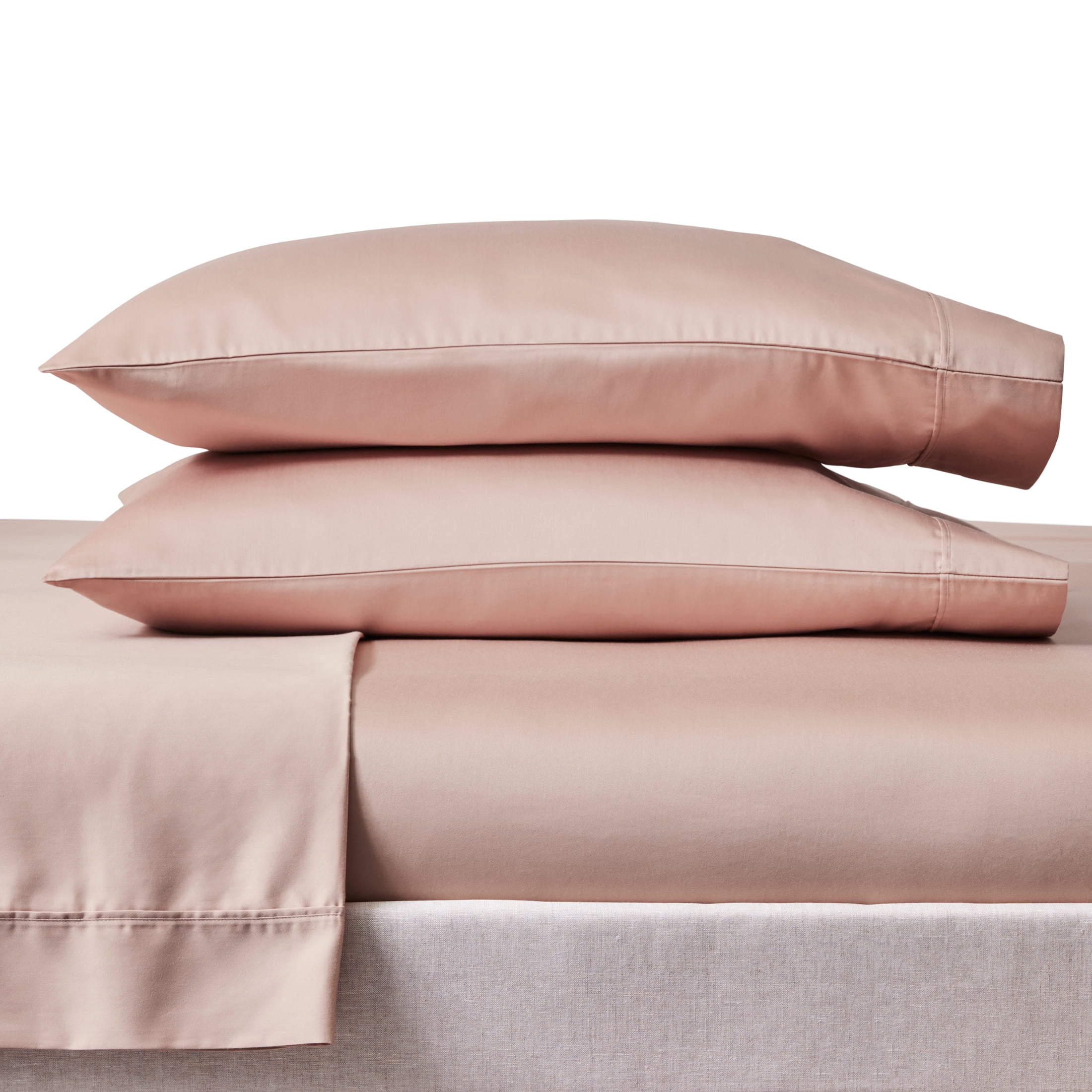 Better Homes & Gardens 4-Piece 300 Thread Count Antique Blush Cotton Sateen Bed Sheet Set, Queen