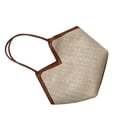 thumbnail image 4 of Bolso de hombro de gran capacidad para mujer, bolso de mano clásico de piel de paja, color marrón, 4 of 14