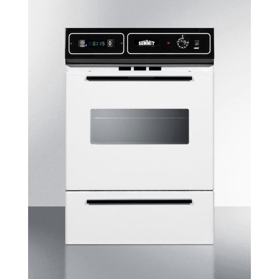 24" Wide Gas Wall Oven, White