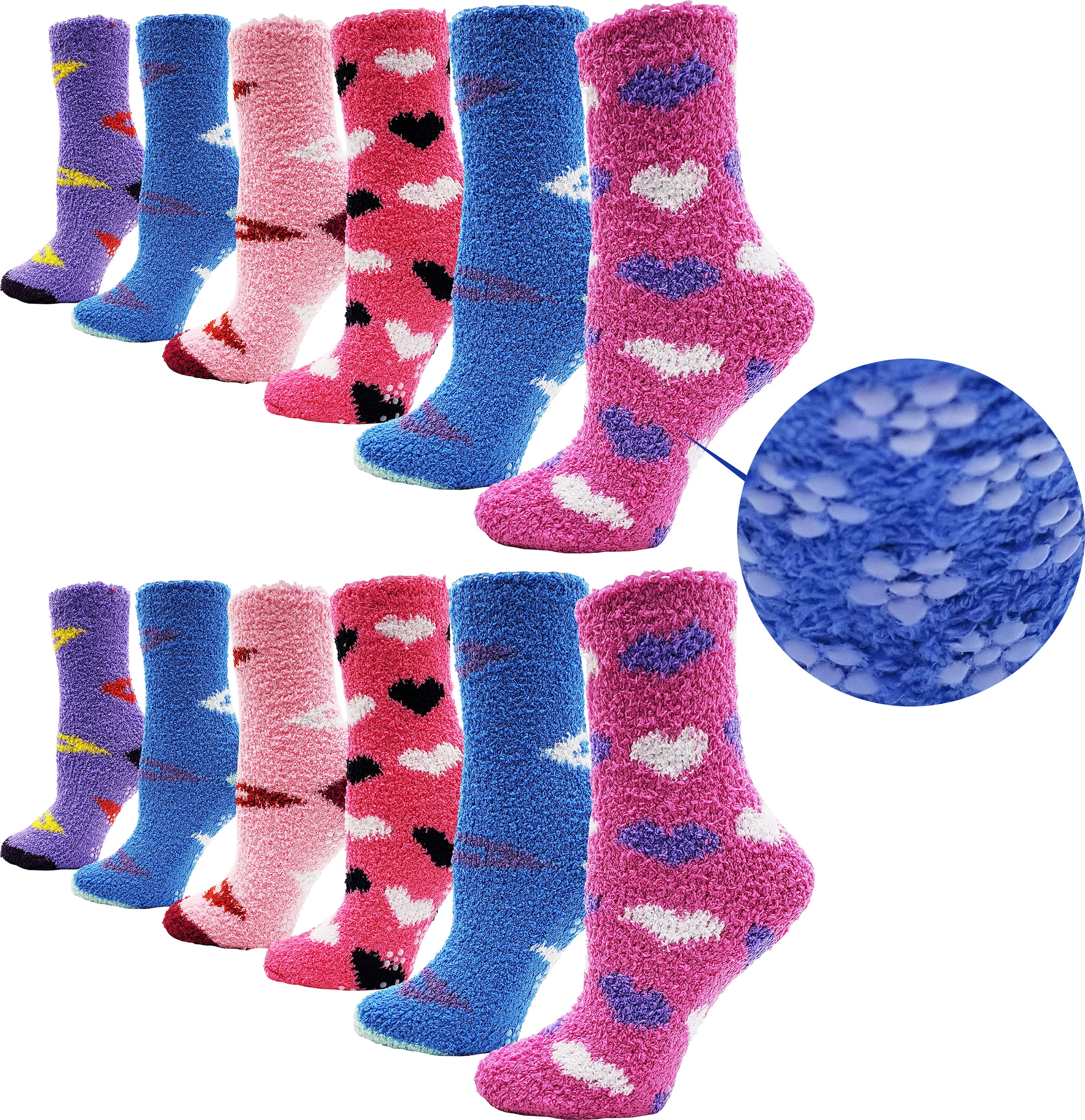 NEW Womens Girls Fluffy Bed Socks Size 4 5 6 7 8 Warm Winter Cosy Slipper Sock 