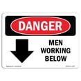 thumbnail image 1 of SignMission OS-DS-D-35-L-1449 OSHA Danger Sign - Men Working Below, 1 of 1