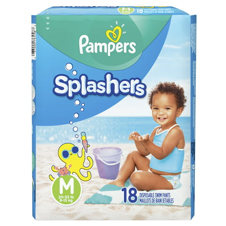 Pampers Splashers Swim Diapers Size M 18 Count (Best Baby Swim Diaper)
