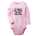 thumbnail image 1 of iDzn My Uncle Will Teach Me The Fun Stuff Funny Rompers, Newborn Baby Unisex Bodysuits, Infant Jumpsuits, Toddler 0-12 Months Kids Long Sleeves Oufits, 1 of 4