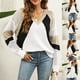 thumbnail image 2 of Suéter con cuello en V de manga larga a juego de colores de moda informal para mujer Pompotops  hdfakjf11525, 2 of 7