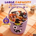 thumbnail image 4 of YOYTOO 3.6L Cute Halloween Basket for Kids, Cotton Rope Witch Hat Boo Candy Basket with Handle, Halloween Party Decorations, Trick or Treat Basket Bins, Purple, 4 of 9