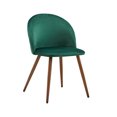 thumbnail image 4 of FurnitureR Velvet Dining Chairs Set of 2 Mid-Century Modern Style Accent Chair for Kitchen Living Room Lounge Room, Dark Green, 4 of 8