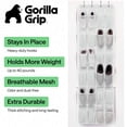 thumbnail image 2 of GORILLA GRIP 24 Pocket Over the Door Shoe Organizer, 2 Pack, Mesh Pockets, Up to 40 Pounds, Hang on Doors, White, 2 of 9