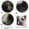 thumbnail image 3 of Designart "Black Gold Marble Splash III" Abstract Marble Wall Art For Bathroom, 3 of 5