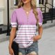 thumbnail image 2 of Camiseta de Cuello en V de Impresión Casual de Manga Corta de las Mujeres, Top Cómodo Ligero para la Primavera Y el Verano, 2 of 6