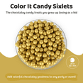 thumbnail image 3 of Color It Candy Shimmer Gold Sixlets 2 Lb Bag Perfect For Table Centerpieces Weddings Birthdays Candy Buffets Party Favors, 3 of 10