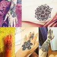thumbnail image 2 of 3 piezas de tatuaje temporal de cono de henna mehndi natural marrón oscuro de alta calidad fresco con plantilla, 2 of 2