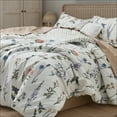 thumbnail image 4 of Floral White Comforter Set - Full Size, Fluffy Soft Microfiber Comforter, 3 Pieces Cute Botanical Bed Set, Includes 2 Pillow Shams for Women, 4 of 6